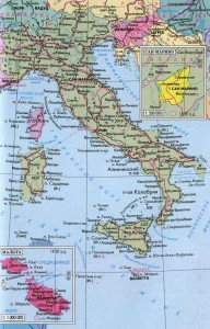Подробная карта Италии на русском языке