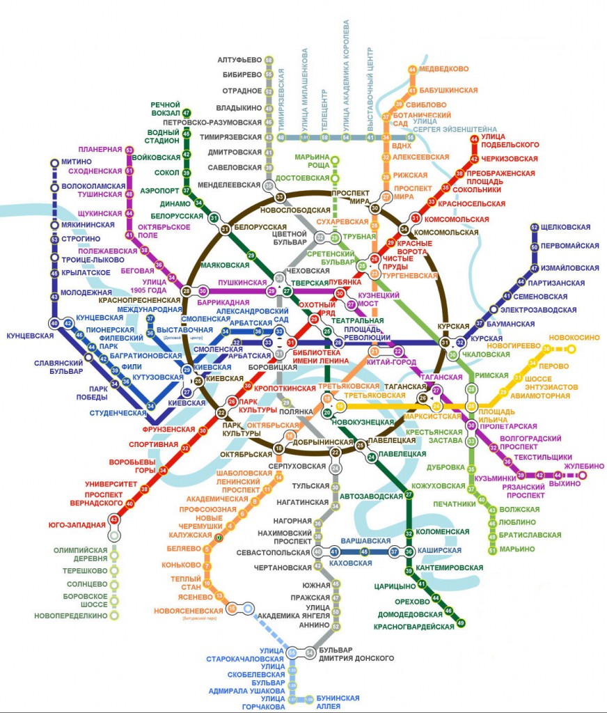 Схема путей московского метрополитена